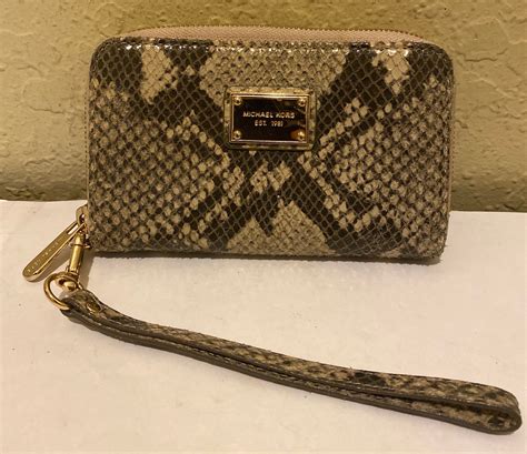 michael kors sand wallet|Michael Kors snakeskin wallet.